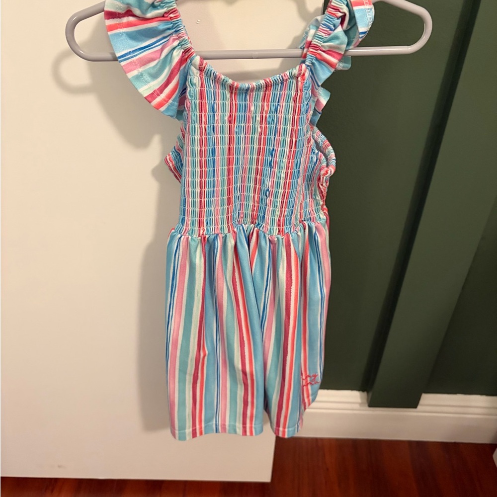 Tommy Bahama Striped Ruffle Sleeve Dress